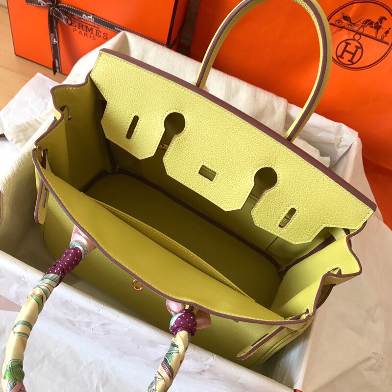 Hermes Birkin 35CM Togo Leather Handbag Jaune Poussin